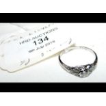 A diamond Solitaire ring - approx. .25ct total - c