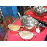 Three piece silver teaset with Birmingham hallmark