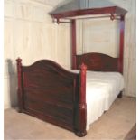 An antique mahogany 5ft half tester bed