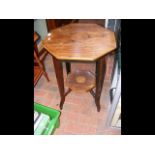 Antique rosewood octagonal occasional table