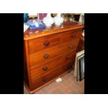 Victorian mahogany chest of two short and three lo