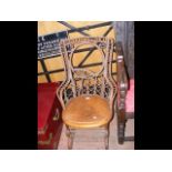 A cane work antique rocking chair