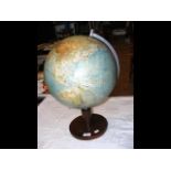 A vintage world globe on stand - 50cm high