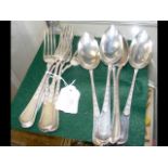 A set of six 800 mark dining forks, together with