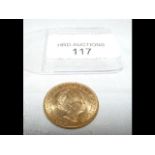 A 1925 Dutch gold coin - approx weight 6.8g