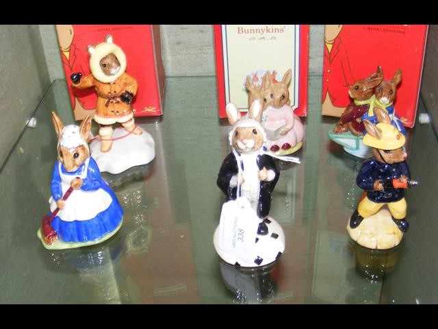 Six boxed Bunnykins figures including Lawyer and E