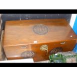 An oriental carved camphor wood chest - W100cm