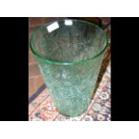 A Whitefriars green crackle glaze vase - 30cm high