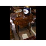 A Victorian inlaid walnut fold over games table