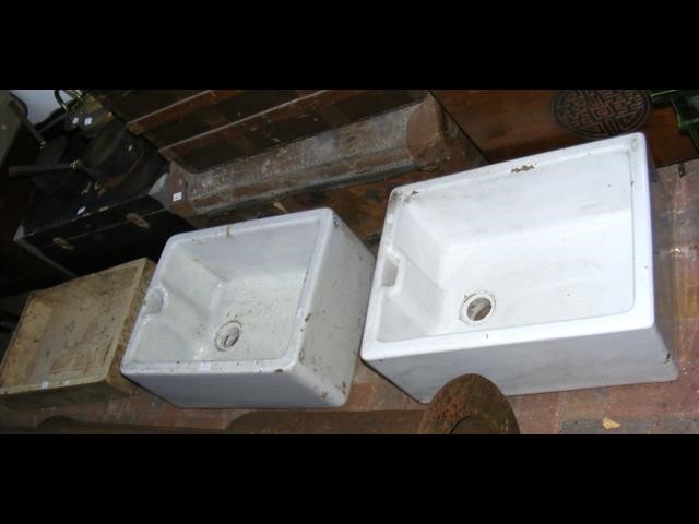 Three antique butler's sinks