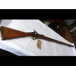 An 1856 Enfield rifle - the engraved side plate wi