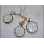Silver cased pocket watch by Benson, together with