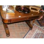 A William IV mahogany library table with two drawe