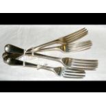 Four silver forks - London hallmarks