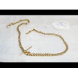 A 9ct gold watch chain (tested) - approx weight 40