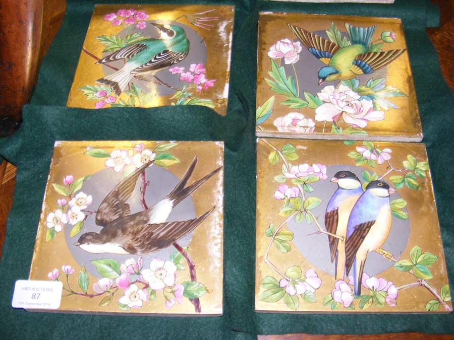A set of six decorative hand painted Minton bird t - Image 2 of 4