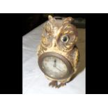A novelty owl clock - 15cm high