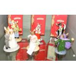 Six boxed Bunnykins figures including Merlin, Judg