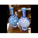 A pair of Iznik style pottery vases - H36cm