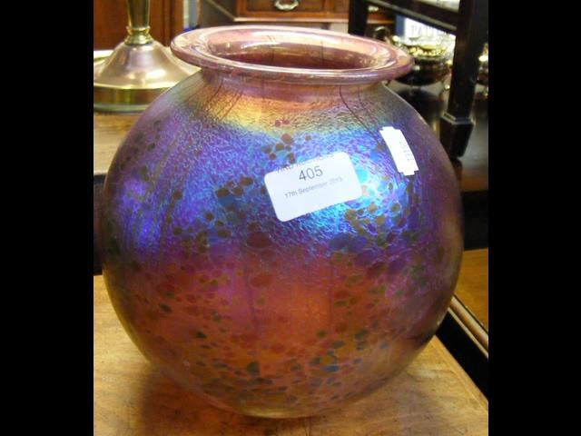 A Isle of Wight Glass vase, signed Timothy Harris,