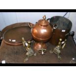 An old copper samovar, cooking pot etc