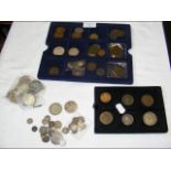 Various collectable coinage including half crowns,