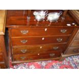 A mahogany chest of four long drawers