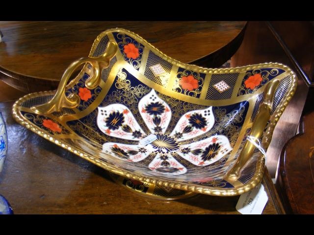 A Royal Crown Derby Imari pattern two handled frui