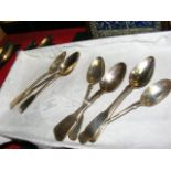 A selection of silver teaspoons