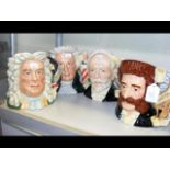 Four Royal Doulton character jugs including Handel