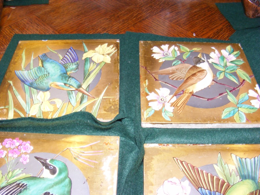 A set of six decorative hand painted Minton bird t - Image 3 of 4