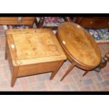 Mahogany oval coffee table, together with a Victor