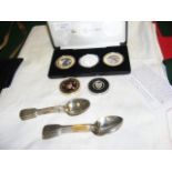 Selection of silver teaspoons, together with colle