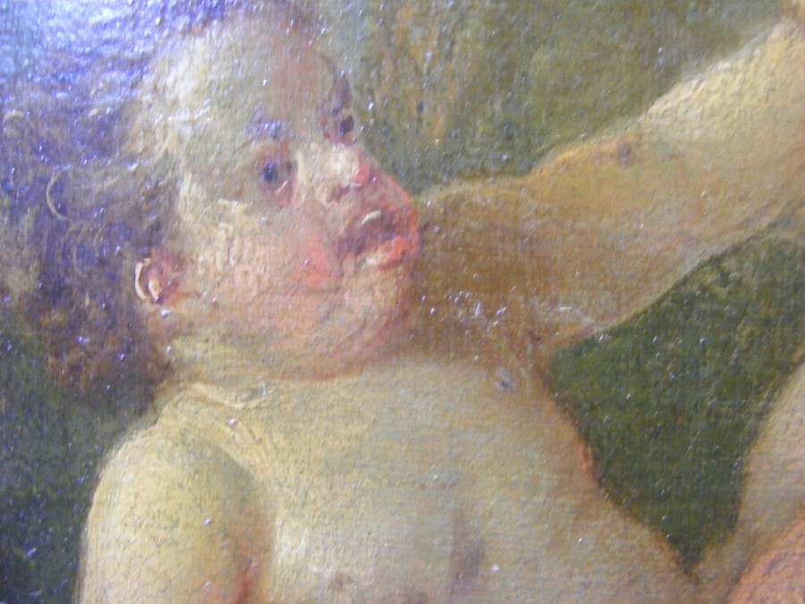 Oil on canvas - cherubs playing - 34cm x 90cm - Image 6 of 8
