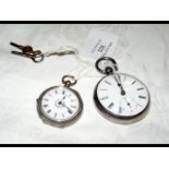 Two silver cased pocket watches