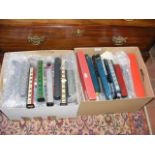 A box of model railway coach parts and one other b
