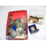 Box of pre-decimal and foreign coins
