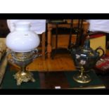 Decorative oil lamp, together with a samovar