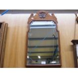 Georgian style walnut framed wall mirror - 64cm lo