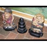 A pair of cast iron doorstops - Punch and Judy, to