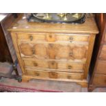 Country oak chest of four long drawers - 90cm