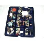 A tray of costume and other jewellery, including p