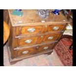 A period country oak chest of three long drawers o