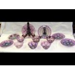 Selection of fine quality purple overlay glassware