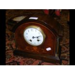Inlaid Edwardian mantel clock - 25cm high