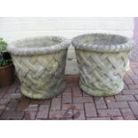 A pair of large decorative garden pots - 60cm diam