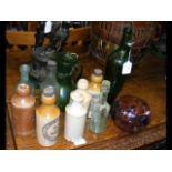 Isle of Wight stoneware bottles, glass bottles, et