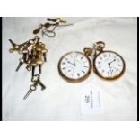 Two gold plated pocket watches, together with a co