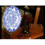 A 42cm diameter oriental blue and white charger, t