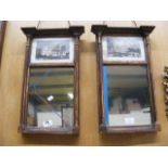 A pair of small gilt framed antique hall mirrors -